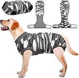 Kuoser 手術後 犬 猫 リカバリースーツ プロフェッショナルペットリカバリーシャツ 犬の腹部傷包帯 代用品 Eカラー&コーン 犬の舐め防止 ペット手術用リカバリースーツ