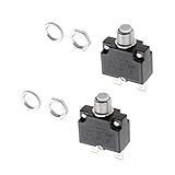 Baoblaze 2個　熱過負荷　回路ブレーカ　125VAC 250VAC 50VDC　プッシュボタン　10A