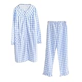 マタニティ パジャマ 授乳服 妊婦服 授乳口付き ウエスト調節可能 産前 産後 二重ガーゼ 綿100％ ルームウェア ナイトウエア レディース 長袖 長ズボン ワンピース 上下セット 前開き 右ポケッ