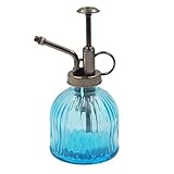 TOSSOW 植物　園芸　霧吹き　ガラス 霧吹き アンティーク 調 インテリア 霧吹き おしゃれ じょうろ 観葉植物 掃除 散水 240ml カボチャ型 (ブルー)
