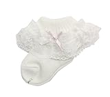 TEMPO LIMPO(テンポ リンポ) ベビー ソックス 赤ちゃん フリルレース 靴下 (日本製) (7-8cm, ピンク)