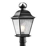 Kichler Lighting 9909BK Mount Vernon 1-Light Outdoor Post Mount, Black Finish with Clear Seedy Glass