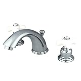 Kingston Brass KB961PX Two Handle 4 in. to 8 in. Mini Widespread Lavatory Faucet with Retail Pop-up