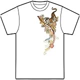 和柄Tシャツ花虎 白 LL