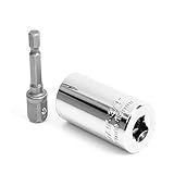 Lifepartner 万能ソケット 万能ソケットレンチ 万能 ソケットレンチ セット （7-19mm,1/4～3/4インチ） ユニバーサル グリッパー & ドリルアダプター 2点セット DIY 工具