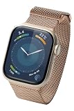 エレコム Apple Watch バンド 41mm 40mm 38mm マグネット ステンレス 編み込みタイプ ミラネーゼ 【Apple Watch SE2 9 8 7 6 5 4 3 2 1 対応】 ピンクゴールド AW-41BDSSMMPN