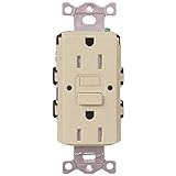 Lutron SCR-15-GFST-ST Claro Satin Colors 15-Amp Self-Testing Receptacle, Stone [並行輸入品]