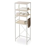 ラック キッチンラック 36段階調整 可動棚 コードタップ収納 タオルハンガー付き ナチュラル/ホワイト