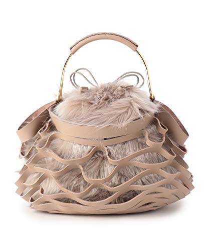 [ヴィオラドーロ] メッシュレザーエコファーハンドバッグ レディース F ベージュ