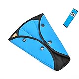 ベルトヘルパー　セーフティパッド　 ストッパー　ショルダーパッド 　シートベルト調整　安全カバー 取り付け簡単 (ブルー)