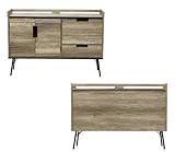 ISSEIKI サイドボード 幅130cm ビンテージ調 ロータイプ 木製家具 【SL-42-4】