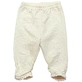 《春秋対応》(日本製) Pample Mousse(パンプルムース) ニット花柄オーバーレース風長丈パンツ 95cm/IV NO.DP-81311