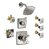 Delta KS17264-DRB02-SS Ashlyn Monitor Shower Kit, 3-Setting 2-Port Diverter, and 3 H2Okinetic Invigo
