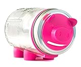 JarwareピンクPiggy Bank with Ball Mason Jar