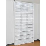 JKプラン 1cm単位で棚が調節出来る薄型オープンラック 突っ張り棚 幅128cm ホワイト bdc-102105-wh