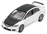 DIECASTTEAM 1/64 Honda Civic Type-R FD2 ホワイト/ブラックボンネット&ルーフ 完成品