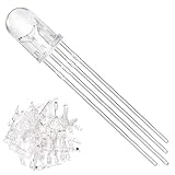 Youmile 100個 5mm LED発光ダイオードコモンアノード4Pin RGBトライカラー（赤/緑/青）透明な透明なLEDランプArduino、PCB用