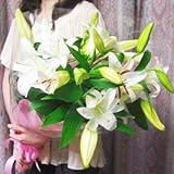 花with-heart大輪カサブランカ百合など1本に４～５輪３本１２輪以上の花束