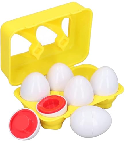 Amazon.co.jp: マッチングエッグ 型はめパズル 6カラー 知育玩具