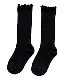 Plus Nao(プラスナオ) 子供用 靴下 クルーソックス ゴム口ゆったり 履き口ゆったり シンプル 無地 カラー 薄手 薄い 短め おしゃれ 可愛い 7-10歳 ブラック