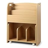 タンスのゲン 絵本ラック 3段 キャスター付き ナチュラル 33600004 03