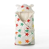 ange select ベビー 2way おくるみ 星 柄 ふわふわ フリース ベルト付 75×75cm (マルチ)