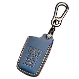 適合トヨタ ヴォクシー 80 ノア80系 キーケース スマートキーホルダー シエンタ 170系 本革キーカバー エスクァイア 新型ヴェルファイア 30系 新型アルファード 30系 新型シエンタ牛革 レザー キーケース(青)