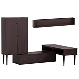 arne テレビ台 キャビネット ウォールシェルフ 完成品 日本製 配線収納 3点セット T-003 T3L-cabi WallBox F-1200 配線収納 サイドラック ダークブラウン