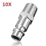 ILS - 10 pieces 1/4 BSP Male Thread Hose Adapter Plug Compressor Quick Coupling Connector 10mm