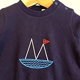 MOMENT(モーメント) イニシャル刺繍 ロンパース M (70) オリジナル 名入れ刺繍 70,BLUE