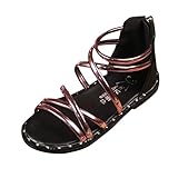 Coperプリンセスサンダル、Little GirlsローマサンダルZipper Bootビーチ靴 US:6.5