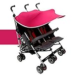 Twins SunShade (二人乗りベビーカー日よけ・シェード）WOWBABY (ピンク)
