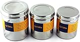 Cal Tiffinステンレススチール3 - PackネストCanister Set for Food Storage – Eco Friendly、食器洗い機、BPAフリー、Great for砂糖、
