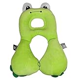 MOMO ベビーネックピロー　トータルセポーター ヘッドレスク 可愛い動物　寝具 首枕　ヘッドレスト 頭保護　車 ベビーカー チャイルドシート用　手洗い可 (カエル)