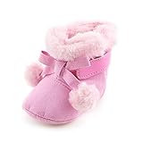 女の子可愛いブーツ ベビーシューズ 男の子の靴　キッズ　結婚式誕生日プレゼント　防寒　結婚式誕生日プレゼント　綿　ピンク　13cm　12-18ヶ月に対応靴　冬秋春