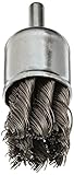 Norton Stem Mounted Knotted End Brush, Carbon Bristles, 0.014" Wire Size, 1/4" Shank Diameter, 1" Di