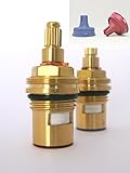 セラミックディスクStemカートリッジ蛇口タップバルブ四半期Turn挿入Gland Fits DAMIXA 1 / 2 "ホット/コールド(ペア)