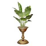 ZYH リビングルーム鍛鉄フラワースタンド、金植物スタンド屋内ソファベッドルームスタッド鉢植え絶妙なパターン25 * 41センチメートル 省スペース