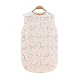 Petit Bella オールシーズン ６重ガーゼスリーパー パジャマ 通気 子供服 ベビー服 寝袋 100%コットン 綿 子供 赤ちゃん ボタン開閉式 プレゼント 出産祝い (L, カーキ)