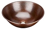 Sinkology BRV-1606BC Eddington Handmade Pure Solid Vessel Sink, 16", Aged Copper [並行輸入品]