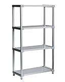 ※受注生産 返品・交換不可※選べる幅サイズ31段階！軽量アルミ製 収納ラック4段 棚板奥行36cm 高さ150cm 幅バリエーション 30～180cm (95cm)