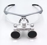 メガネ式ルーペ　3.5X　拡大鏡　ポータブル式　便利　調整可能　シルバー