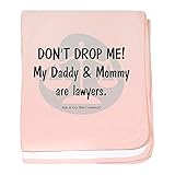 CafePress – パパ&ママ弁護士Baby Blanket – スーパーソフトベビー毛布、新生児おくるみ ピンク 12698303386832E