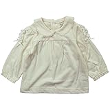 《秋冬春対応》(日本製) Pample Mousse(パンプルムース) 天竺衿付き長袖ブラウス 70cm/IV NO.DP-73250