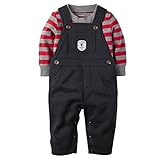 カーターズ Carter's トレーナー 長袖 綿ジャージー100% ＆ オーバーオール 綿73% ポリエステル27% 2点セット 2-Piece Overalls Set NB (50-55cm)