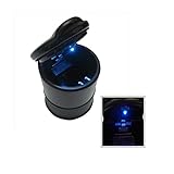 （ラッキーショップ）LUCK SHOP車用 灰皿 缶アッシュLED付き4 S店で提供して灰詰まりしにくいクリーン機能 (ブラック)