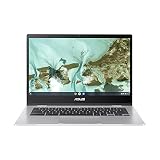 ASUS Chromebook CX1、14インチフルHD NanoEdgeディスプレイ、Intel Celeron N3350プロセッサー、64GB eMMCストレージ、4GB RAM、Chrome OS、透明シルバー、CX1400CNA-AS44F。