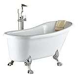 Rozin 現代のスタイル 風呂桶 浴槽用 蛇口 フロア立ち クローム シャワー 浴池用 混合栓 じゃぐち ハンドシャワー装備