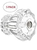 家のアンティークハードウェアr-08mh-f150 C-5 Large Flutedクリアガラスキャビネットノブ5パック