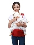 ヒップシート Zaitun ベビーキャリー 抱っこ紐 腰抱っこ シングルショルダーベルトセット 腰負担軽減（新生児～３歳まで） (レッド)